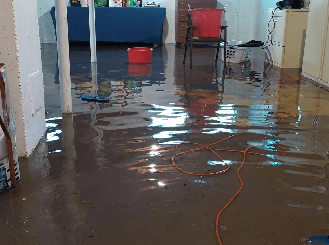 Basement with boiler, cabinets and washing machine completely flooded in Wilmington, NC